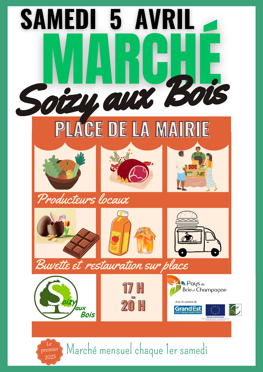 Bleu marine Orange Beige Coloré Moderne Illustrations Evènement de vente Marché gourmand Affiche Poster